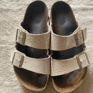 Well Loved Snakeskin Birkenstocks